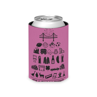 Pittsburgh Poster Themed Can Cooler/Koozie - Purple - "It's A 'Burgh Thing!"