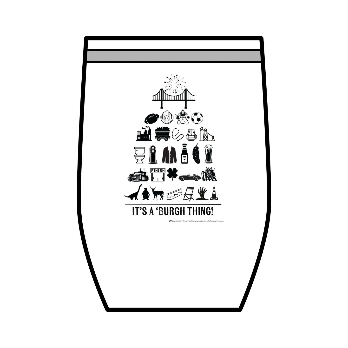 Pittsburgh Poster - Wine Tumbler | 12oz