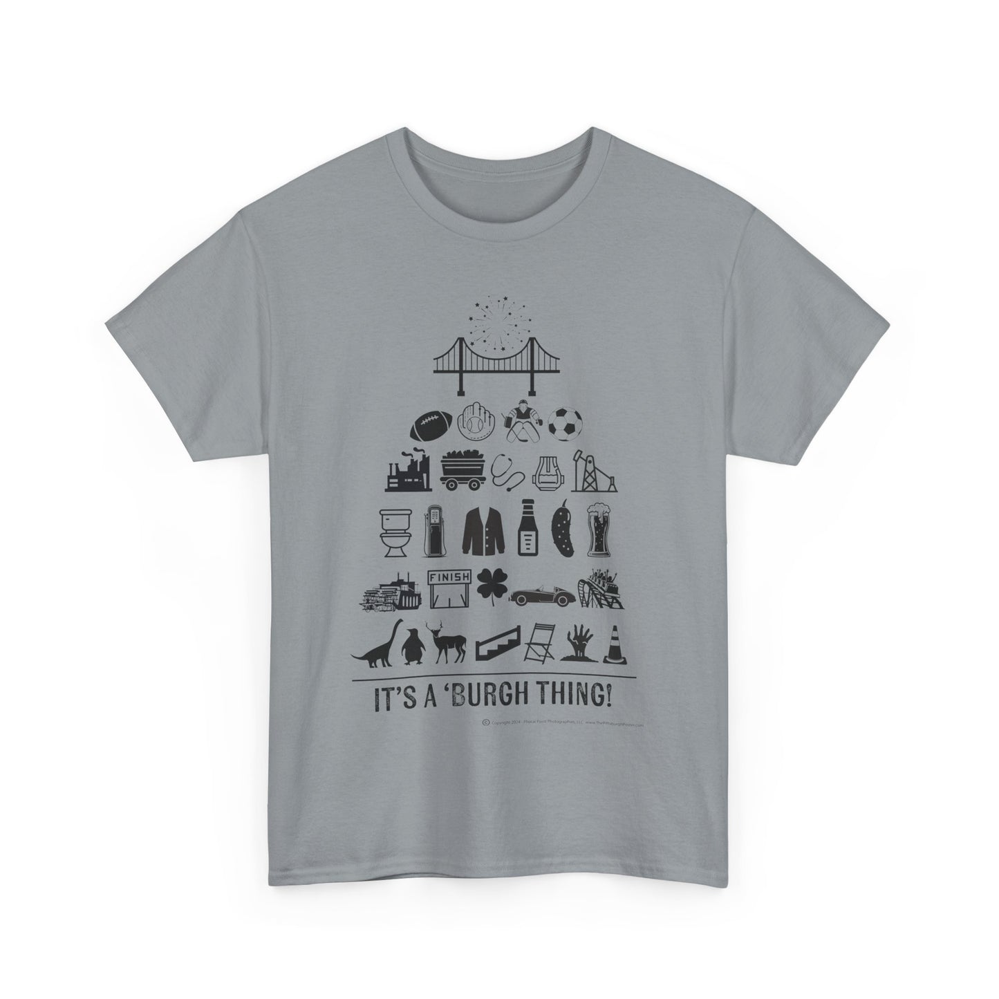 Pittsburgh Poster -  Unisex Heavy Cotton Tee