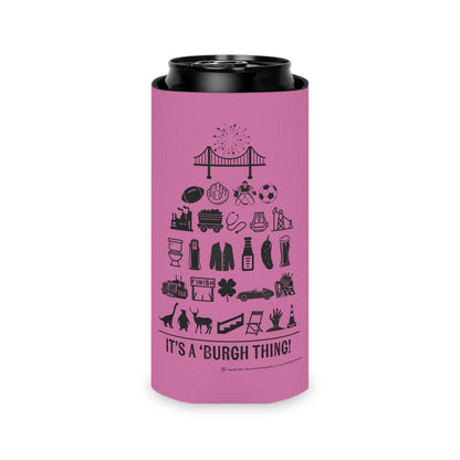 Pittsburgh Poster Themed Can Cooler/Koozie - Purple - "It's A 'Burgh Thing!"