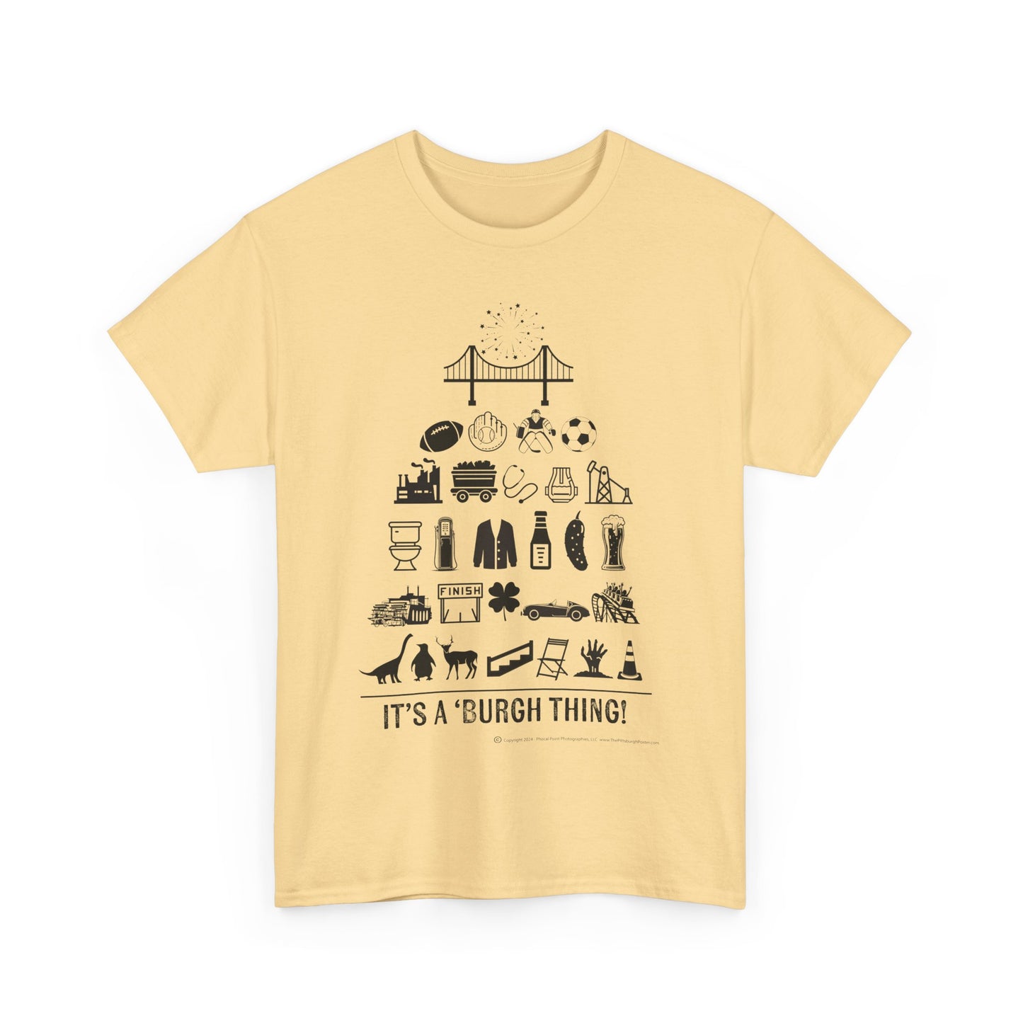 Pittsburgh Poster -  Unisex Heavy Cotton Tee