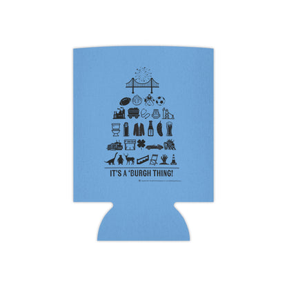 Pittsburgh Poster Themed Can Cooler/Koozie - Blue