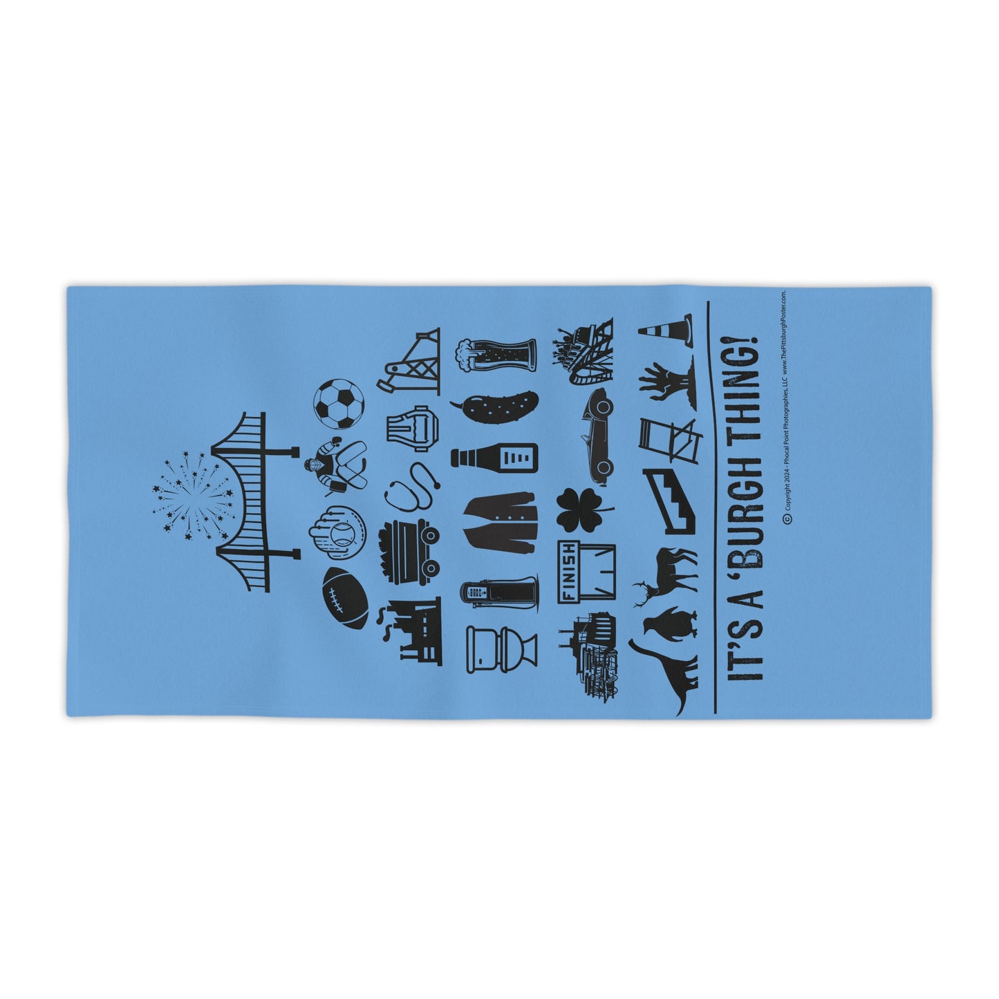 Pittsburgh Poster Beach Towel – Perfect for Summer & Sports Fans