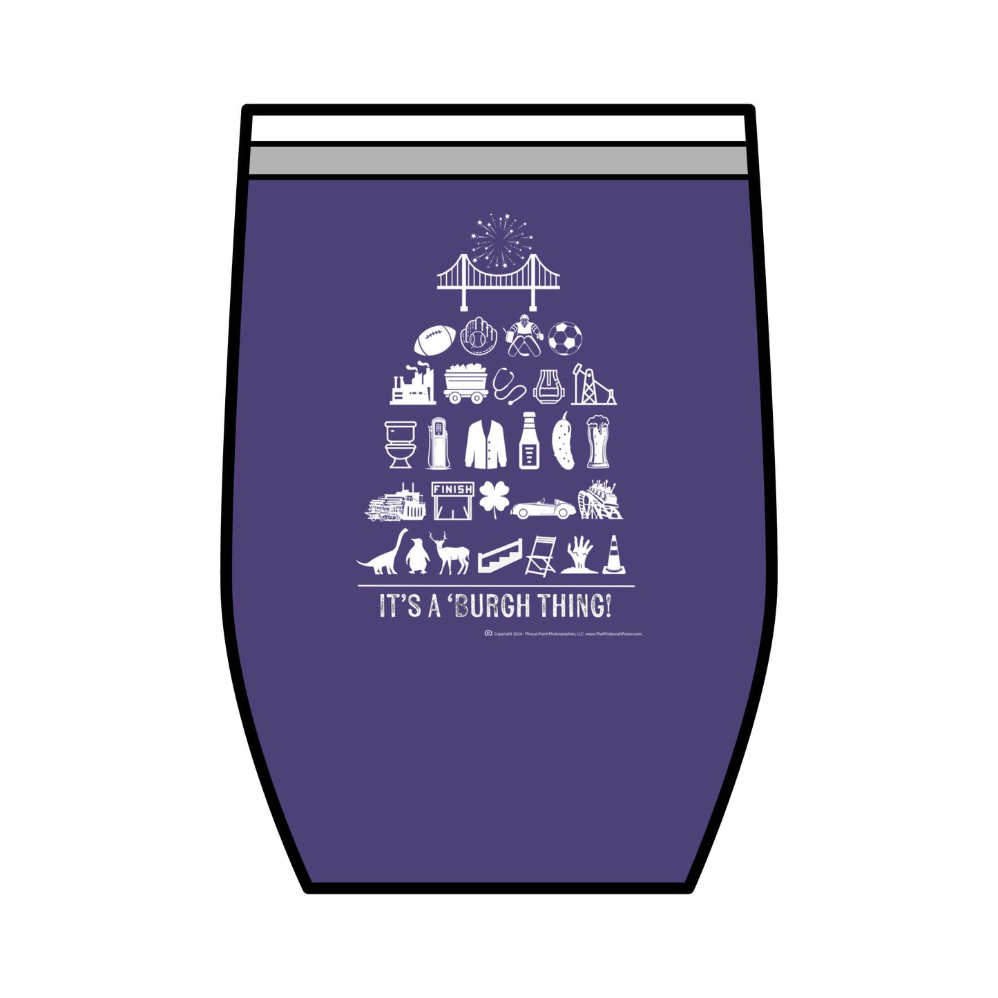 Pittsburgh Poster - Wine Tumbler | 12oz