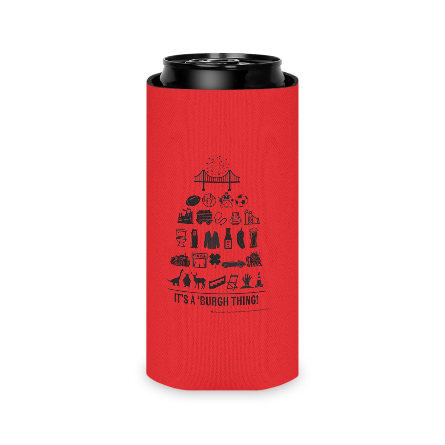 Pittsburgh Poster Can Cooler/Koozie - Red  - "It's A 'Burgh Thing!"