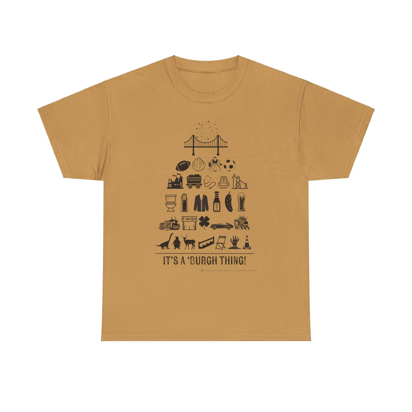 Pittsburgh Poster -  Unisex Heavy Cotton Tee