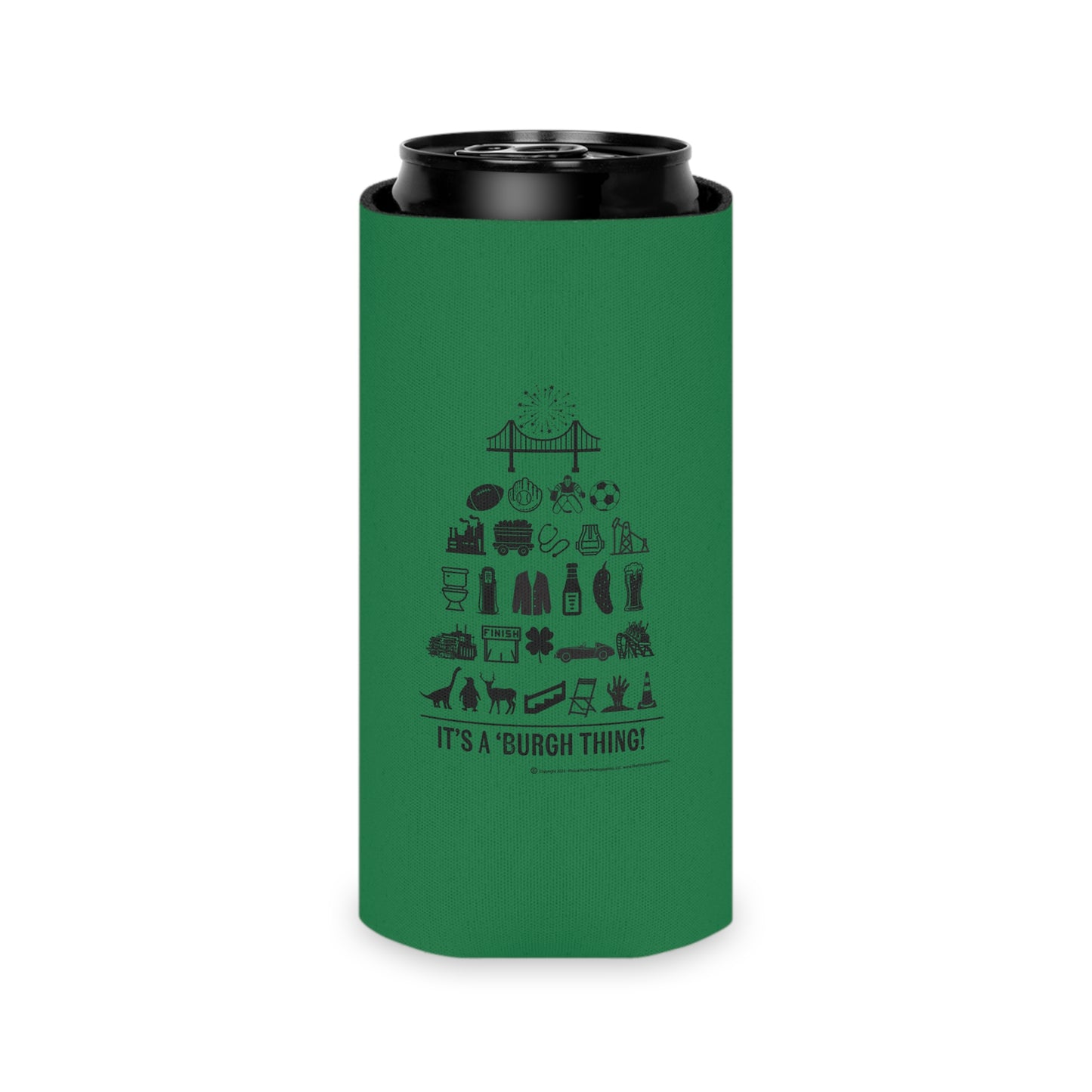 Pittsburgh Poster Can Cooler/Koozie - Green