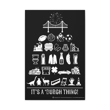 Pittsburgh Poster - Black and White Canvas Art