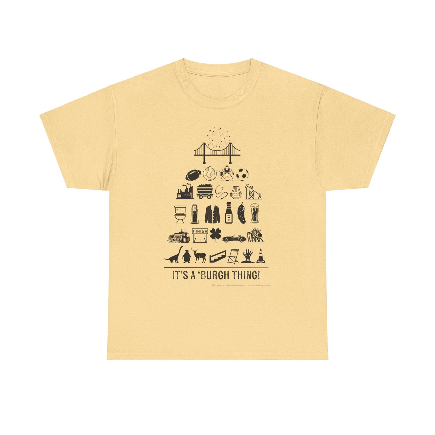 Pittsburgh Poster -  Unisex Heavy Cotton Tee