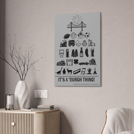 Pittsburgh Poster - Black and White Canvas Art