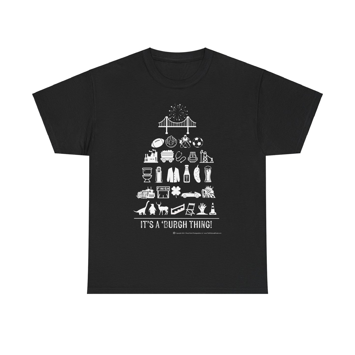 Pittsburgh Poster -  Unisex Heavy Cotton Tee