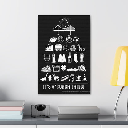 Pittsburgh Poster - Black and White Canvas Art