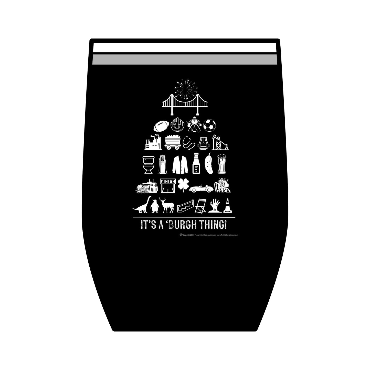 Pittsburgh Poster - Wine Tumbler | 12oz