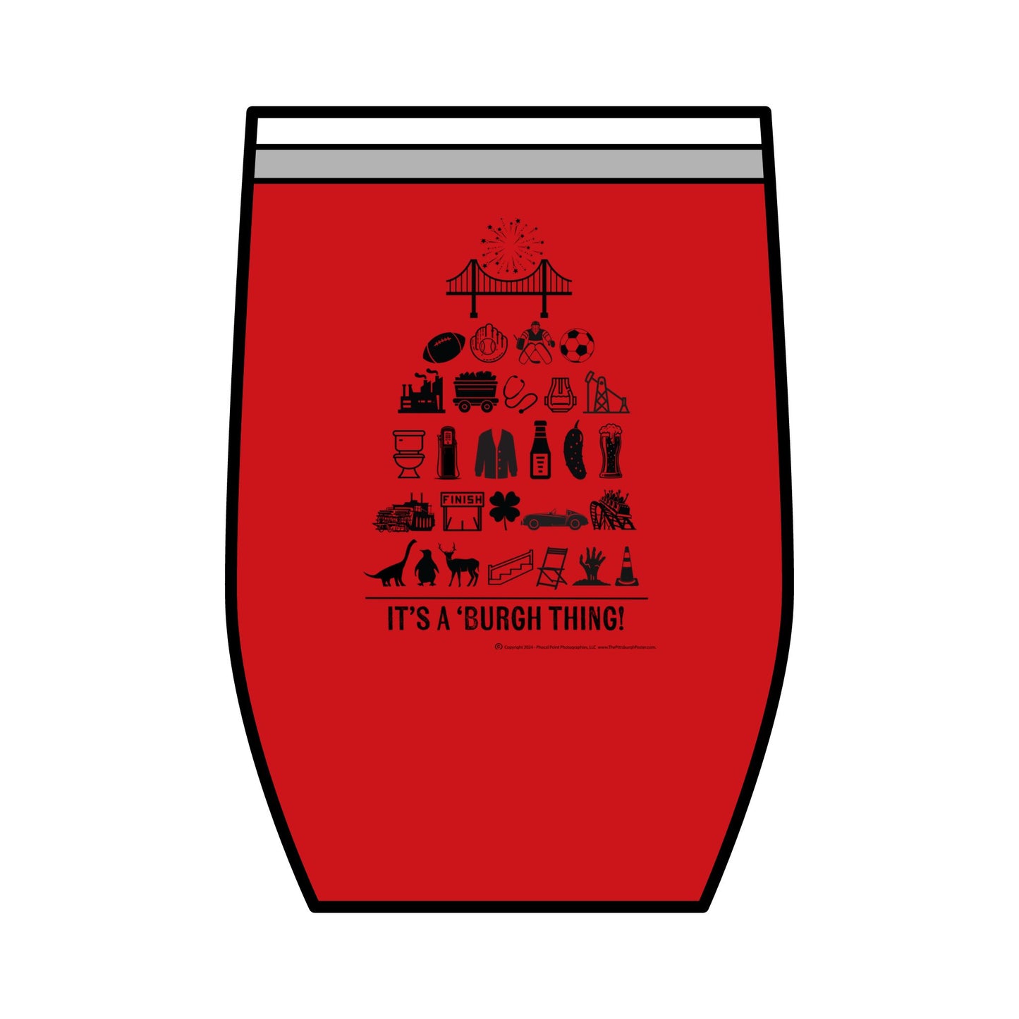 Pittsburgh Poster - Wine Tumbler | 12oz