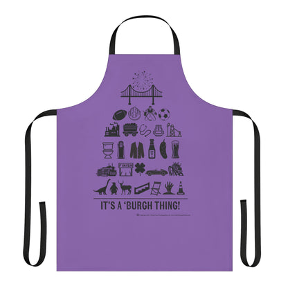 Pittsburgh Poster Apron – Purple -  Perfect for Cooking and Grilling Enthusiasts!