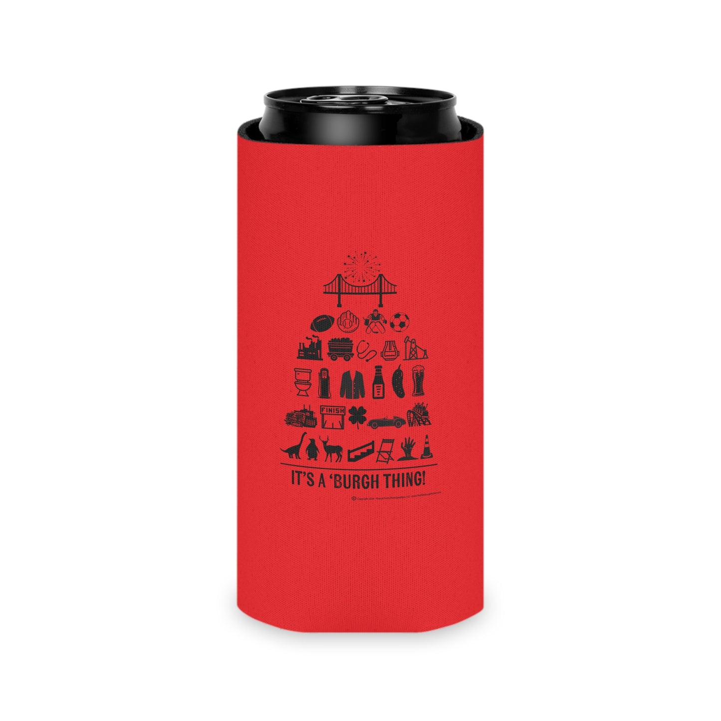 Pittsburgh Poster Can Cooler/Koozie - Red  - "It's A 'Burgh Thing!"