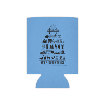 Pittsburgh Poster Themed Can Cooler/Koozie - Blue