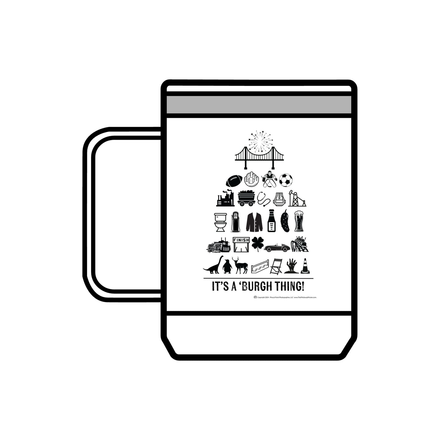 Pittsburgh Poster - 15oz Coffee Mug