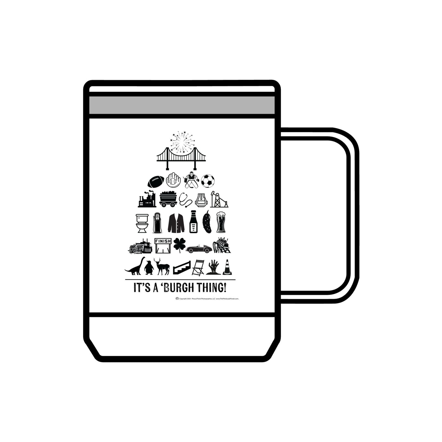 Pittsburgh Poster - 15oz Coffee Mug