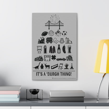 Pittsburgh Poster - Black and White Canvas Art