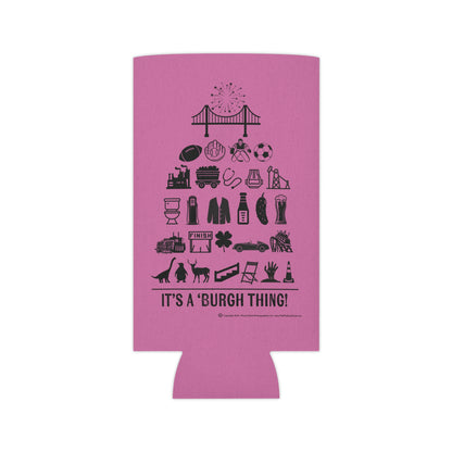 Pittsburgh Poster Themed Can Cooler/Koozie - Purple - "It's A 'Burgh Thing!"