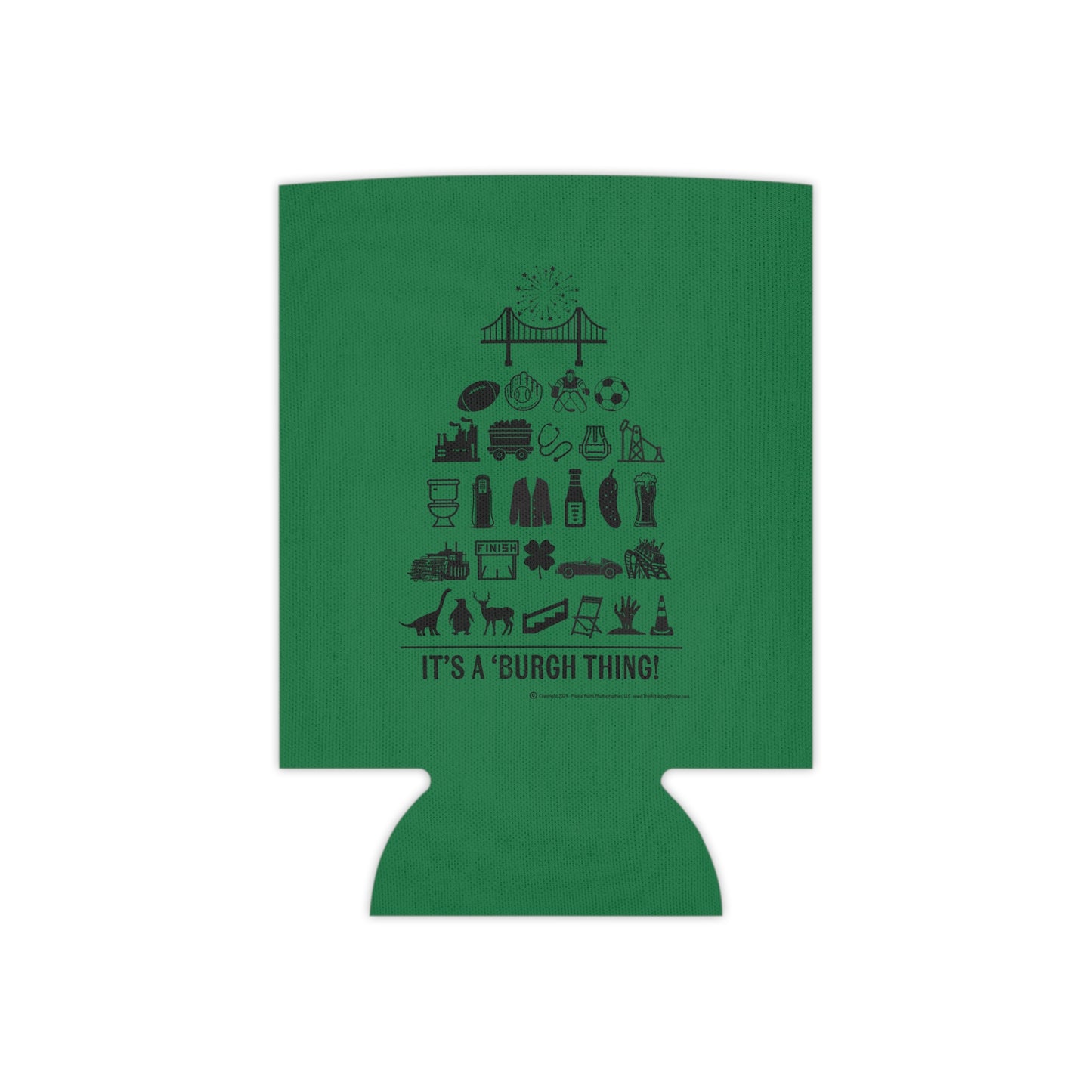 Pittsburgh Poster Can Cooler/Koozie - Green