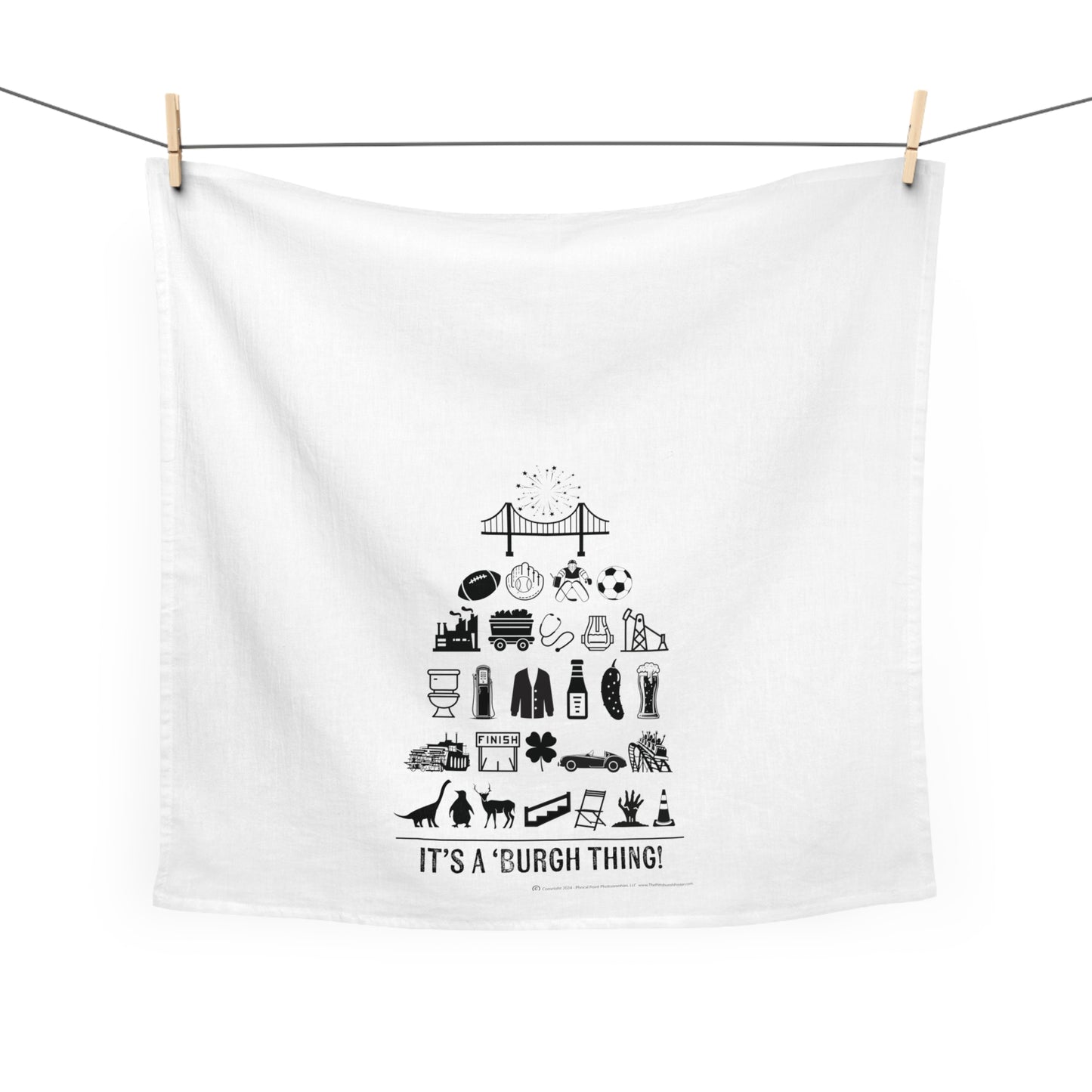 Pittsburgh Poster Tea Towel - Fun Pittsburgh Kitchen Decor for Local Enthusiasts