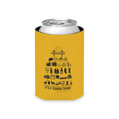 Pittsburgh Poster - Can Cooler/Koozie Yellow