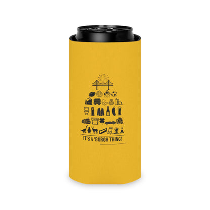 Pittsburgh Poster - Can Cooler/Koozie Yellow