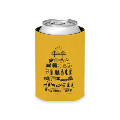 Pittsburgh Poster - Can Cooler/Koozie Yellow