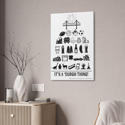 Pittsburgh Poster - Black and White Canvas Art