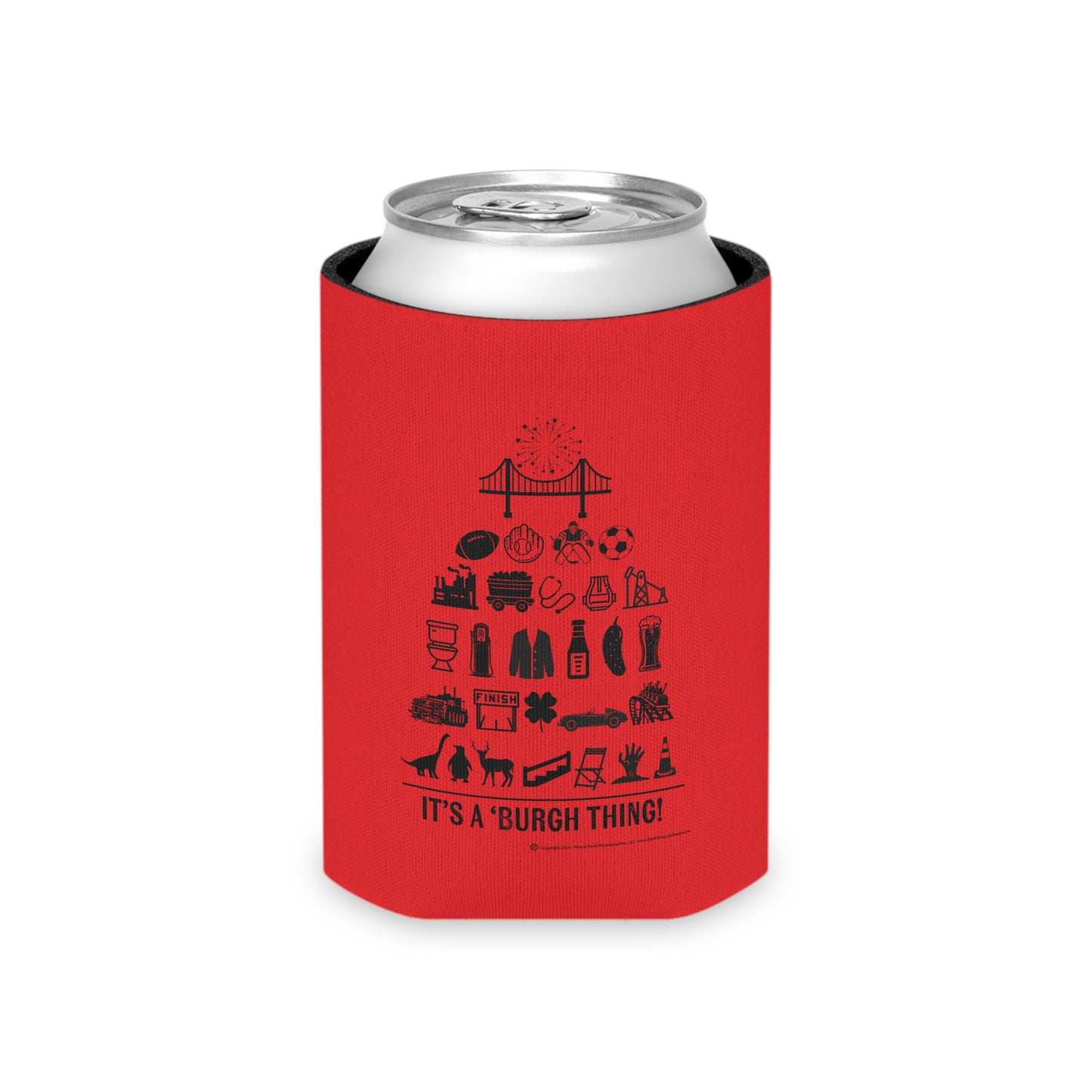 Pittsburgh Poster Can Cooler/Koozie - Red  - "It's A 'Burgh Thing!"