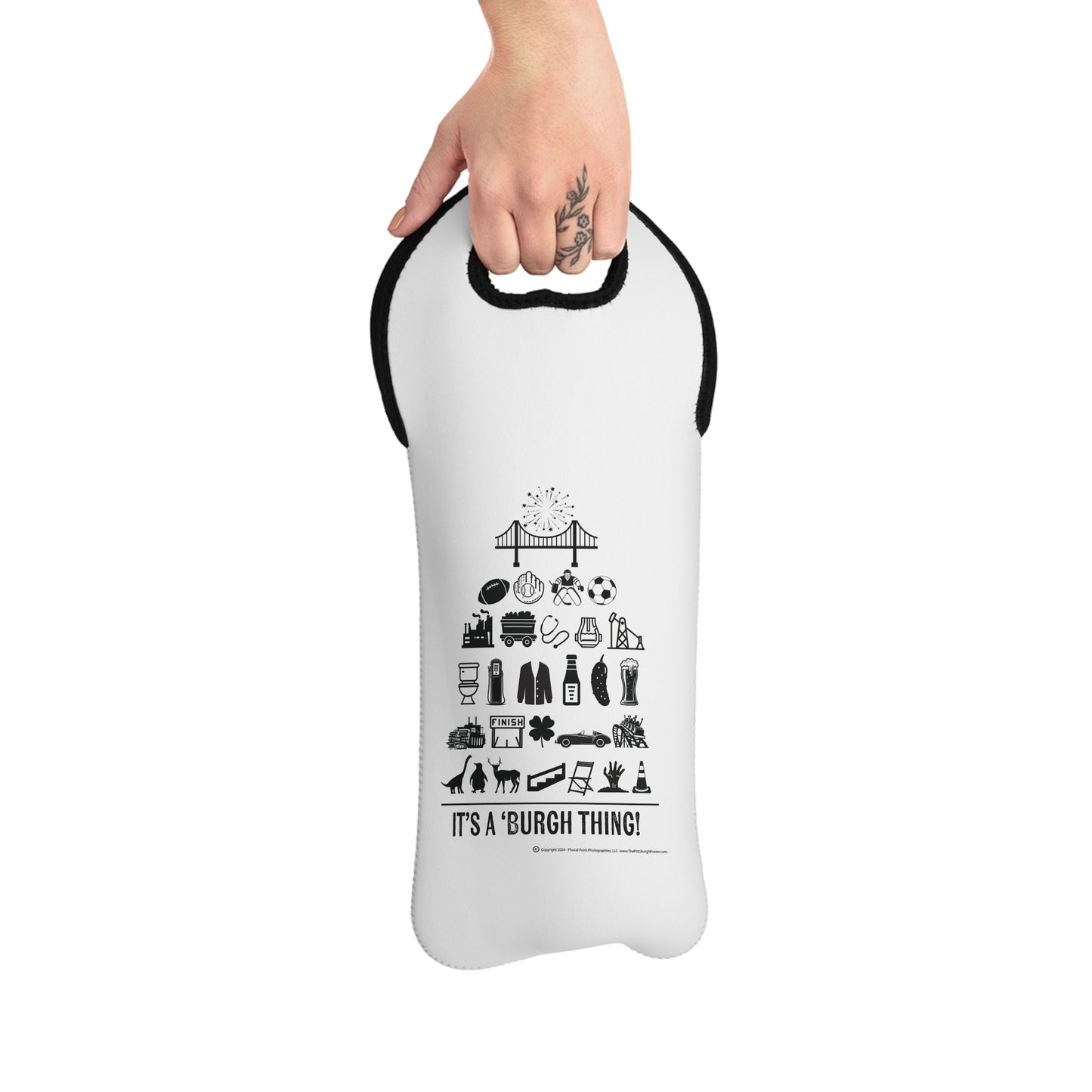 Pittsburgh Poster - Fun Wine Tote Bag