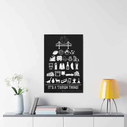 Pittsburgh Poster - Black and White Canvas Art