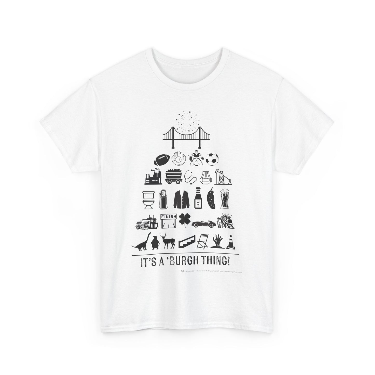 Pittsburgh Poster -  Unisex Heavy Cotton Tee