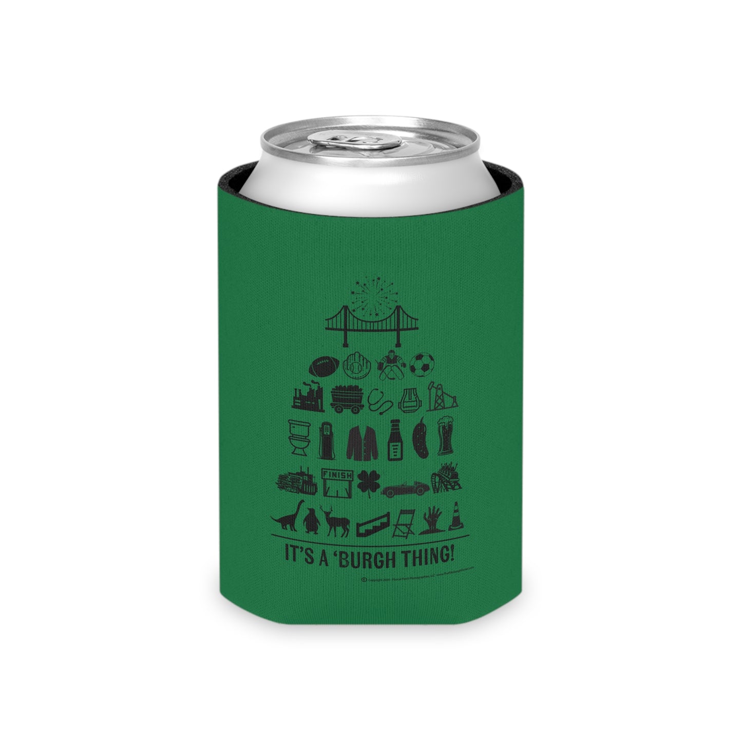 Pittsburgh Poster Can Cooler/Koozie - Green