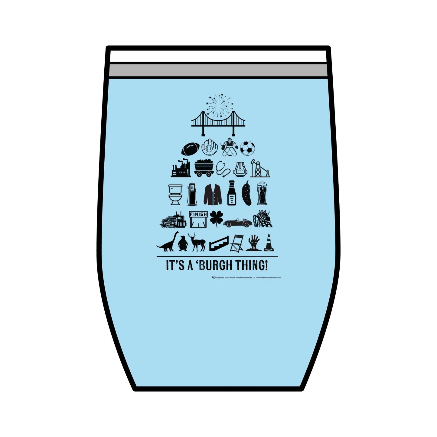 Pittsburgh Poster - Wine Tumbler | 12oz