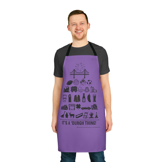 Pittsburgh Poster Apron – Purple -  Perfect for Cooking and Grilling Enthusiasts!