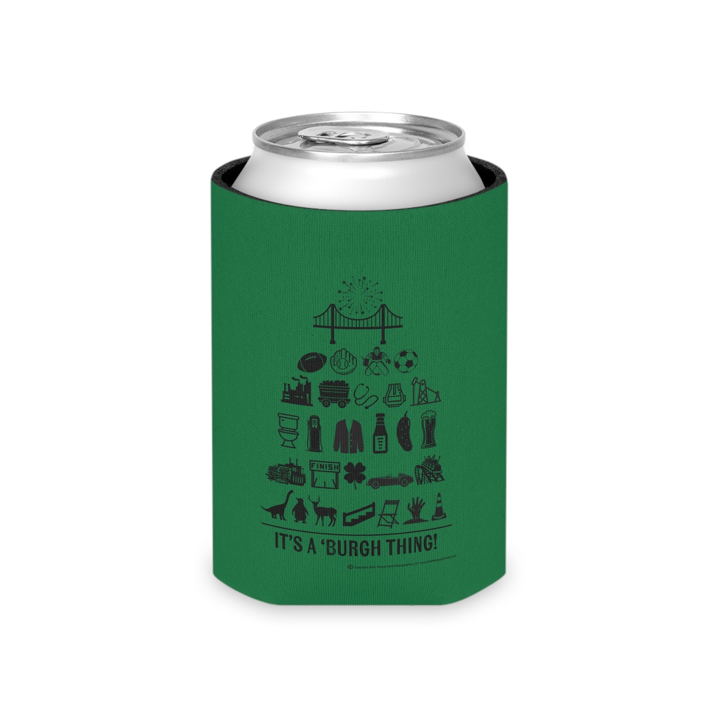 Pittsburgh Poster Can Cooler/Koozie - Green